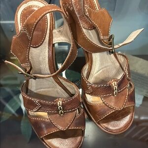 Frye Brown Strappy Leather Sandals